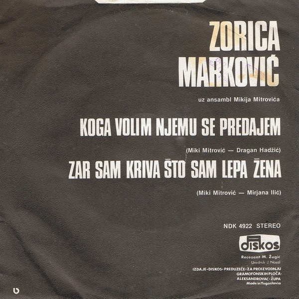 Zorica Markovic 1979 Zadnja 08 08 1979