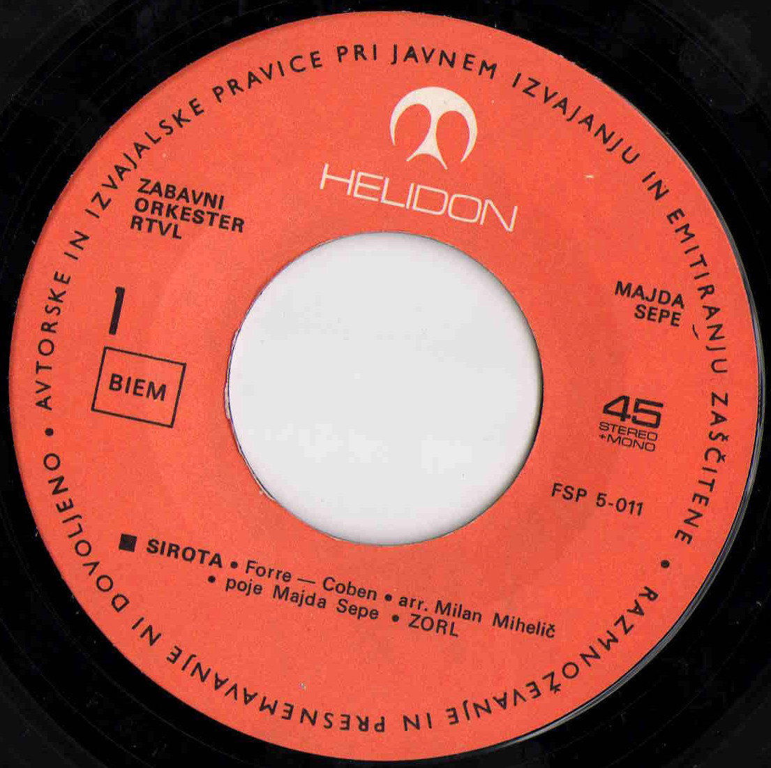 Majda Sepe Sirota 1970 LP A