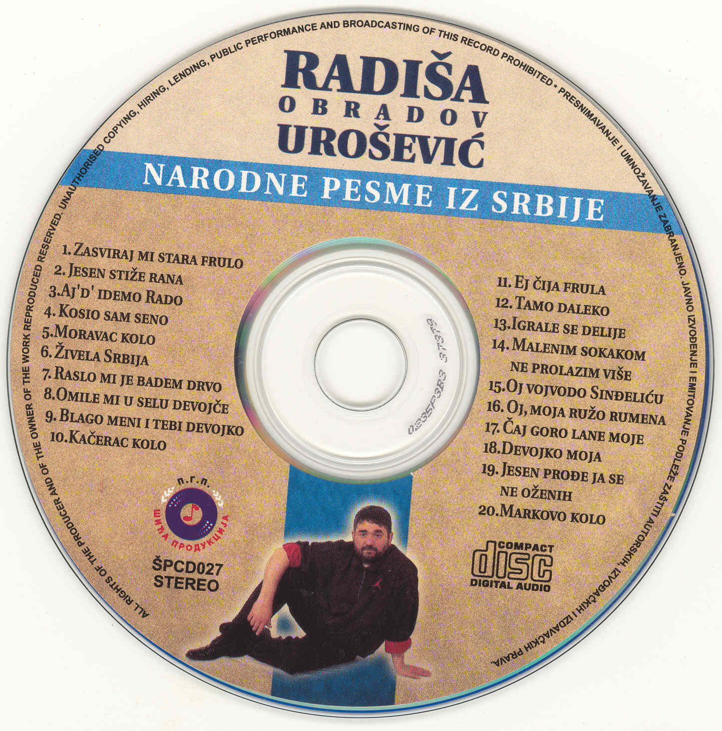 Radisa Urosevic Narodne pesme iz Srbije cd